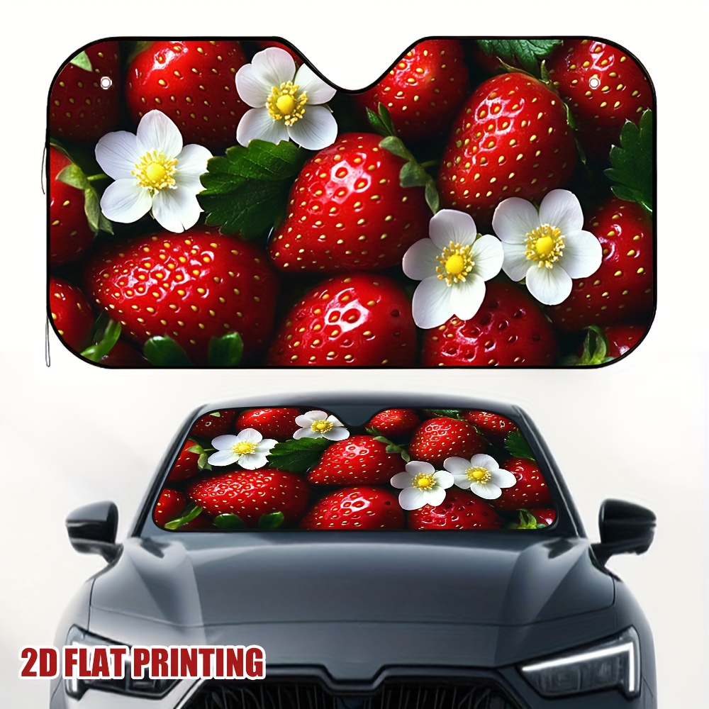 Car Accessories You Must Have - 1pc 딸기와 꽃 자동차 선바이저는 다양한