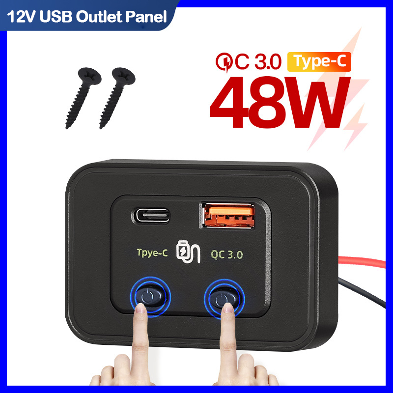 Car Accessories Thailand - 48W 12V USB 콘센트 패널 PD
