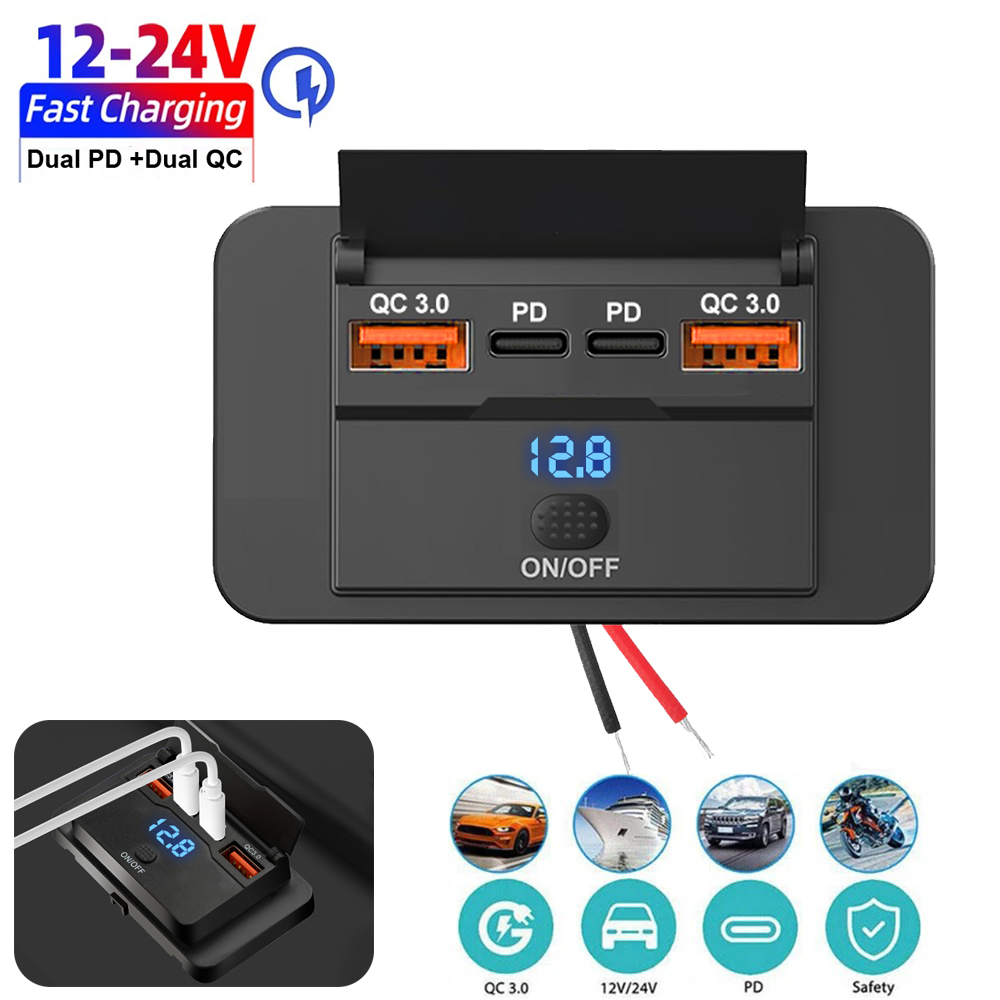 Car Accessories Thailand - 새로운 4 포트 자동차 충전기 소켓