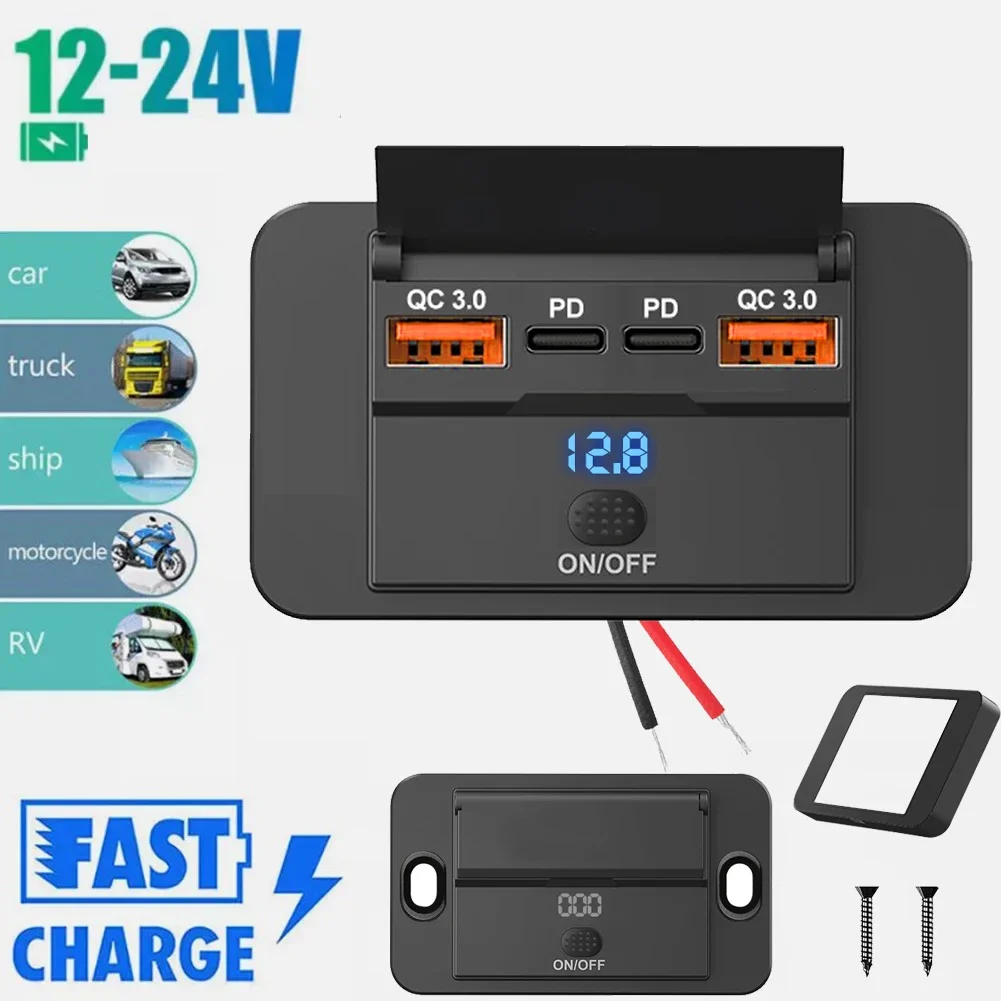 Car Accessories Thailand - 스위치가 있는 차량용 충전기 소켓 어댑터,