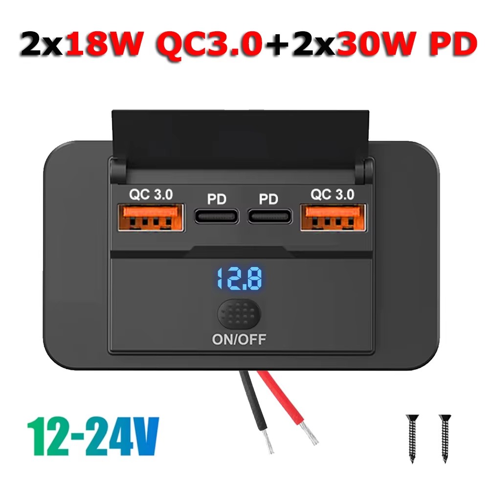 듀얼 PD 듀얼 QC3.0 USB C타입 고속 충전기  - Car Accessories Thailand 리뷰 및 가격