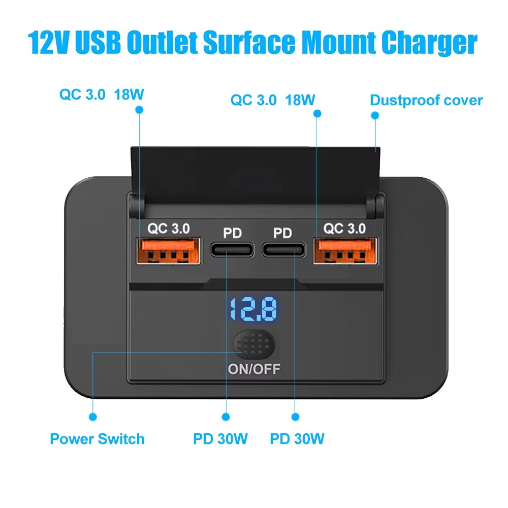 듀얼 PD 듀얼 QC3.0 USB C타입 고속 충전기  - Car Accessories Thailand 리뷰 및 가격
