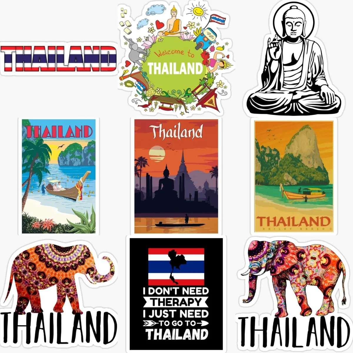 태국 TH 코끼리 불교 풍경 스티커 액세서리, 밴 자전 - Car Accessories Thailand 리뷰 및 가격