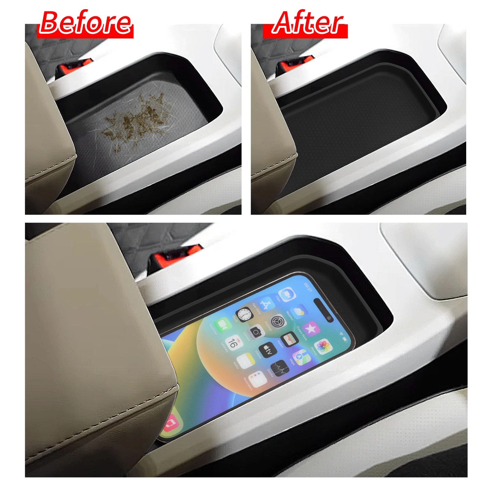 자동차 센터 콘솔 수납 패드 트레이 실리콘 정리함 액세 - Car Accessories Thailand 리뷰 및 가격