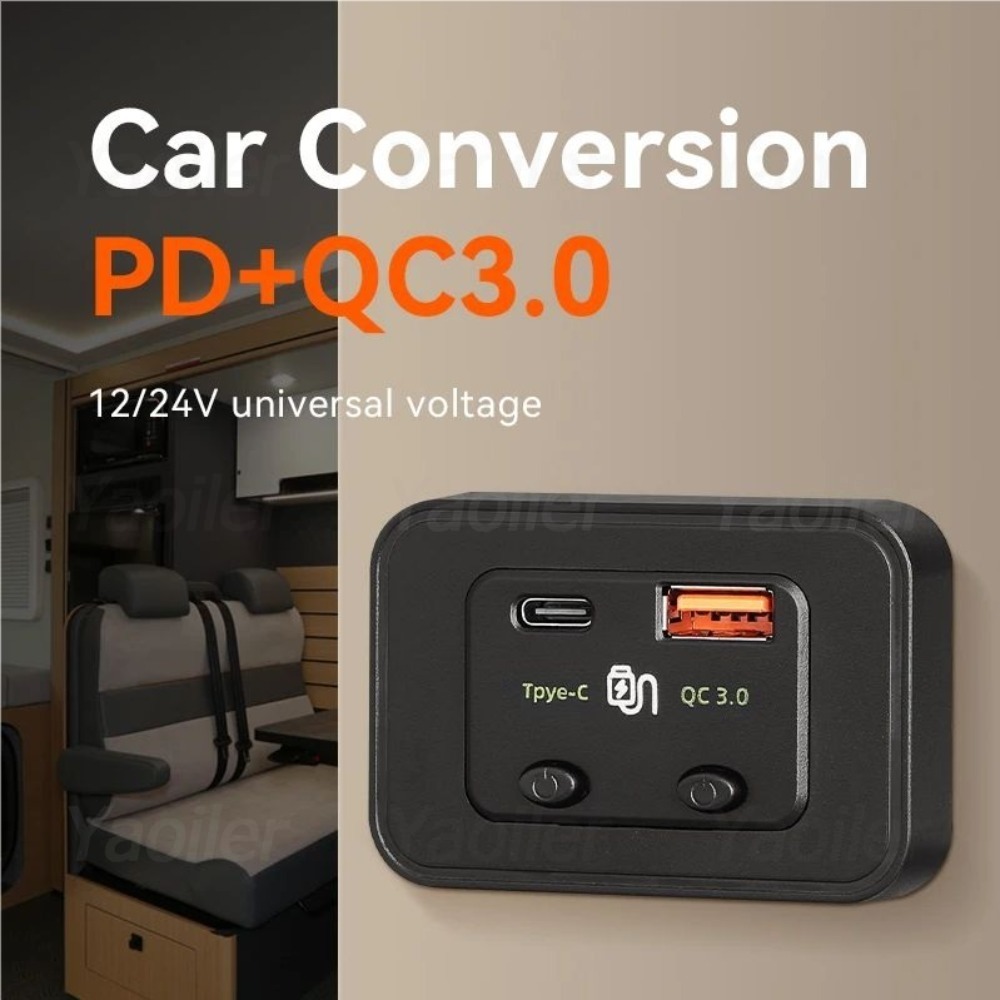 48W 12V USB 콘센트 패널 PD 30W & QC - Car Accessories Thailand 리뷰 및 가격