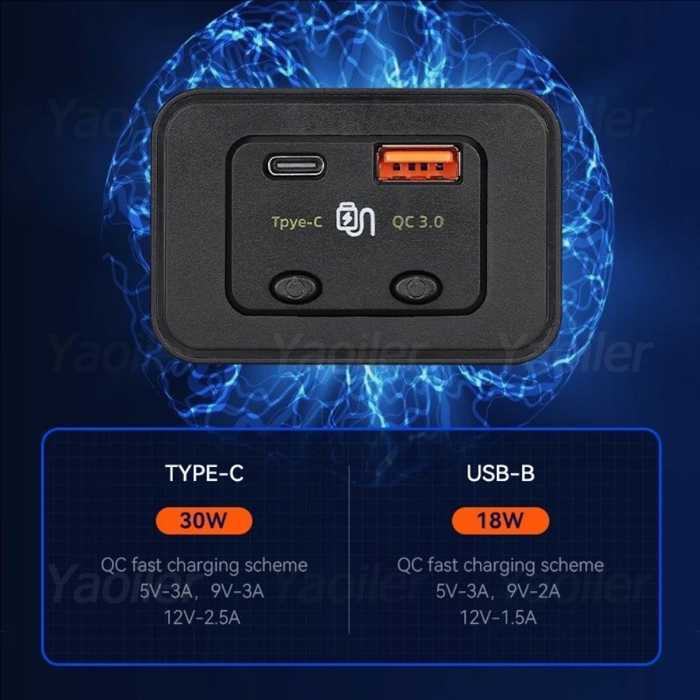 48W 12V USB 콘센트 패널 PD 30W & QC - Car Accessories Thailand 리뷰 및 가격