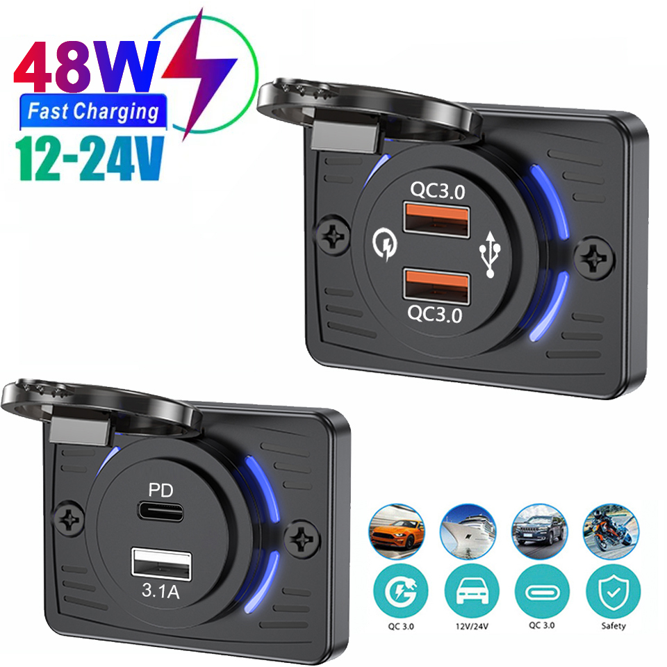 2포트 12V RV USB 콘센트 QC 18W PD 3 - Car Accessories Thailand 리뷰 및 가격