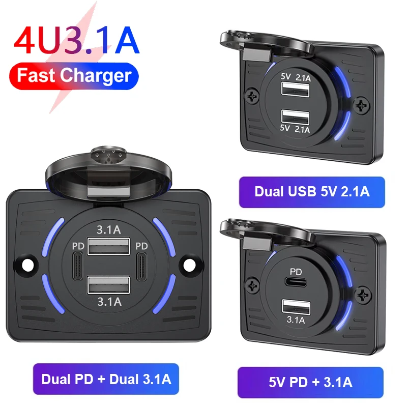 12V-24V 듀얼 USB QC3.0 PD 3.1A/2 - Car Accessories Thailand 리뷰 및 가격